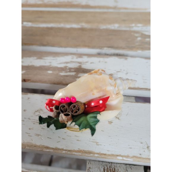 Shell Beach holiday ornament cinnamon Xmas vintage holiday tree - Picture 1 of 6